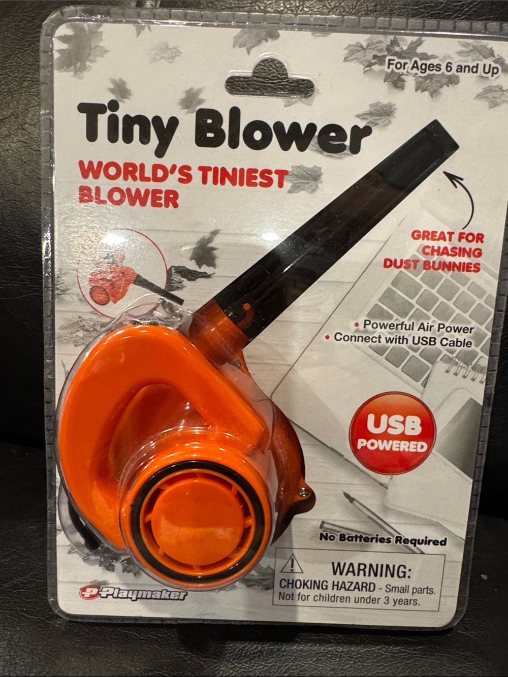 Worlds Tiniest Blower Orange & Black. USB Powered